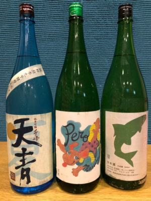 天青 純米吟醸千峰・酔鯨純米酒 香魚・満寿泉 pero